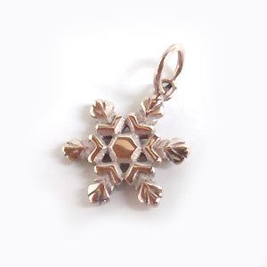 Pure Titanium Snowflake Pendant Top IP Gold T112P