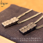 純チタンペアネックレス スクエアクロス 50cm 55cm T143T143Gpair