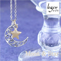 Pure Titanium Necklace Moonflower & Star IP Gold T46T23PA40F