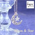 Pure Titanium Necklace Moonflower IP Gold & Star T46PT23A40PF