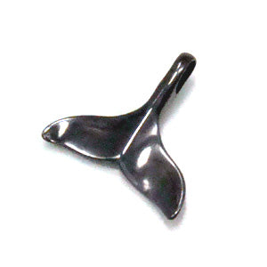 Pure Titanium Whale Tail Pendant Top, IP Gray, T24G