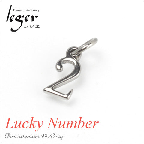 純チタンペンダントトップ 数字・ナンバー2（ラッキーナンバー）T264-2