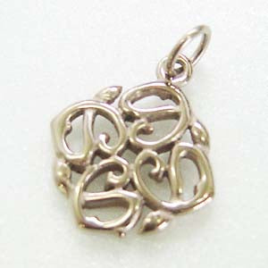 Pure Titanium Pendant Top Arabesque IP Gold T39P