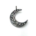 Pure Titanium Pendant Top Moon Flower IP Gray T46G