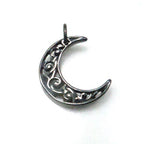 Pure Titanium Pendant Top Moon Flower IP Gray T46G