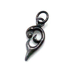 Pure Titanium Pendant Top Twin Heart L IP Gray T50G
