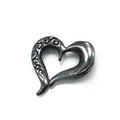 Pure Titanium Pendant Top Heart Line IP Gray T54G