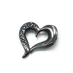 Pure Titanium Pendant Top Heart Line IP Gray T54G