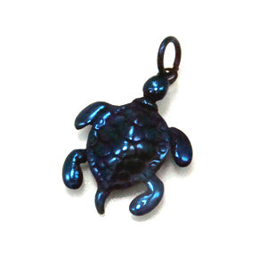 純チタンペンダントトップ かめ（動物シリーズ） IPブルー T62BL