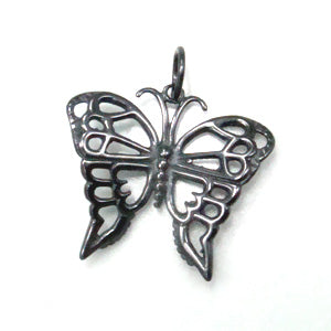 Pure Titanium Pendant Top, Butterfly (Animal Series), IP Gray T81G