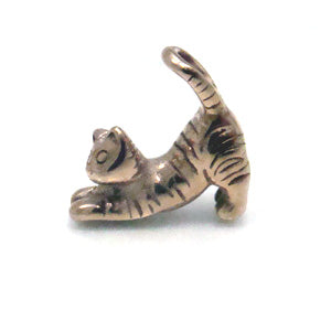 Pure Titanium Pendant Top, Cat (Animal Series), IP Gold T94P
