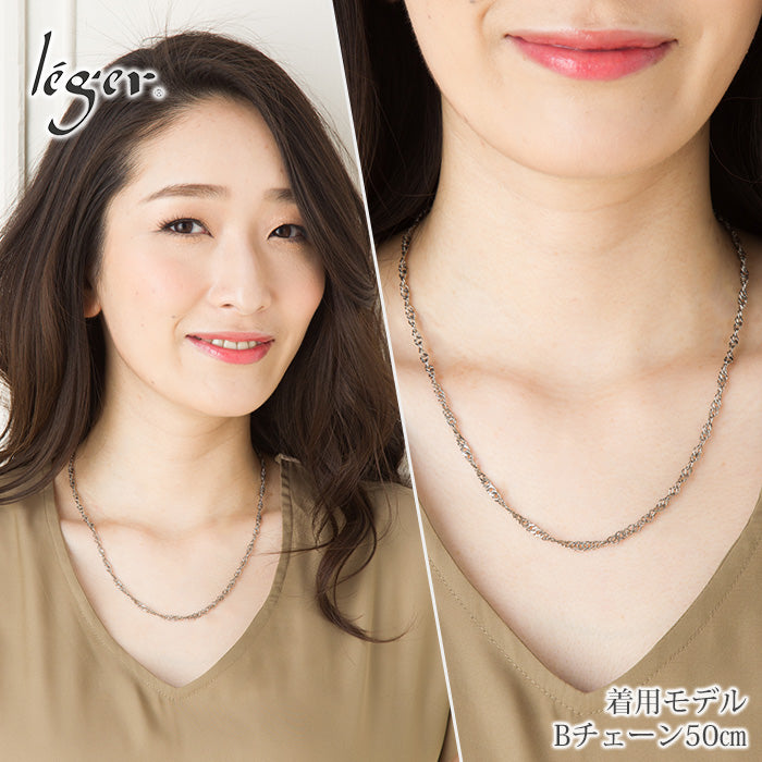 純チタン ネックレス チェーン 50cm スクリュー 3.3mm幅 B50F