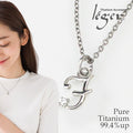 Pure Titanium Necklace, Alphabet (Initial Necklace with Zirconia) / F N018-F