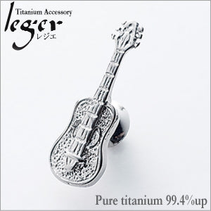 [Courier delivery only] Pure titanium lapel pin, guitar PBG159