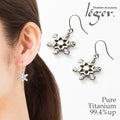 Pure Titanium Snowflake Hook Earrings PF112pair