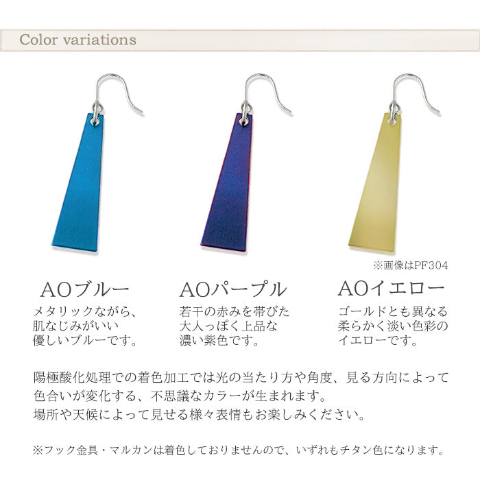 Pure Titanium Plate Earrings (Hook) PF304AOpair
