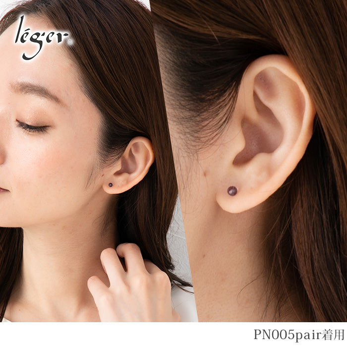 純チタン ピアス ピンクアメジスト PN005pair ポスト ラウンドカット 4mm 両耳