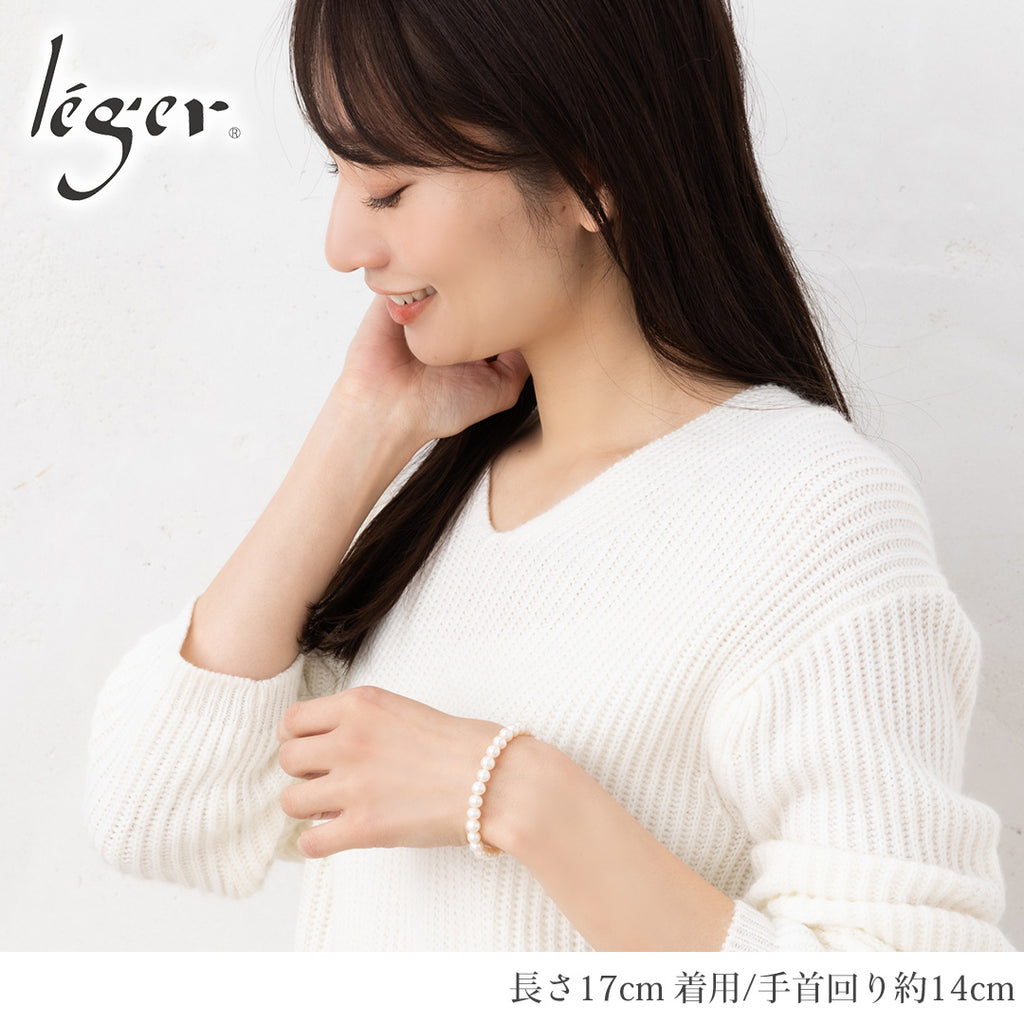 淡水 パール 6mm ブレスレット 17cm  純チタンクラスプ使用  6TPV17C