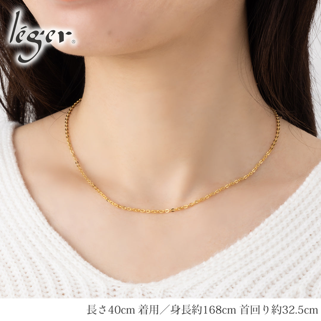 純チタン ネックレス チェーン IPゴールド 40cm アズキ （ 小豆 ） 2.0mm幅 A40GLF