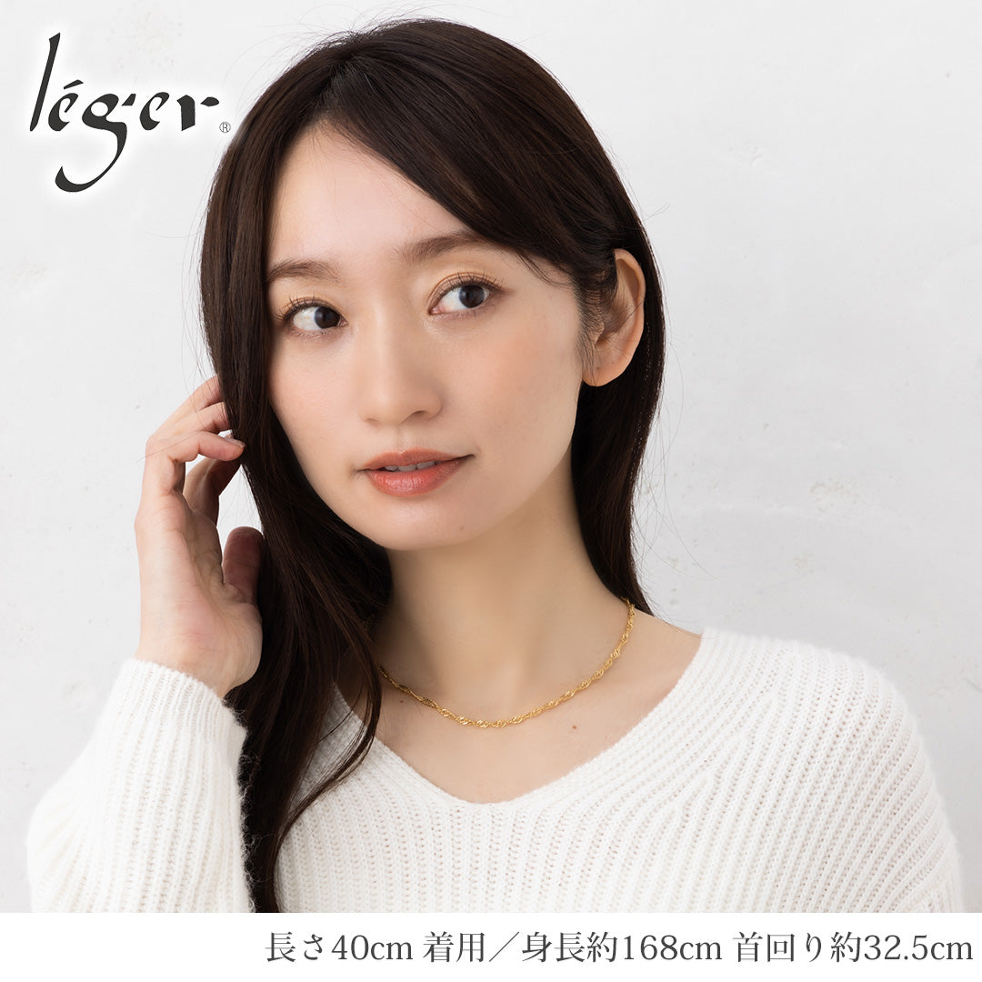 純チタン ネックレス チェーン IPゴールド 40cm スクリュー 3.3mm幅 B40GLF