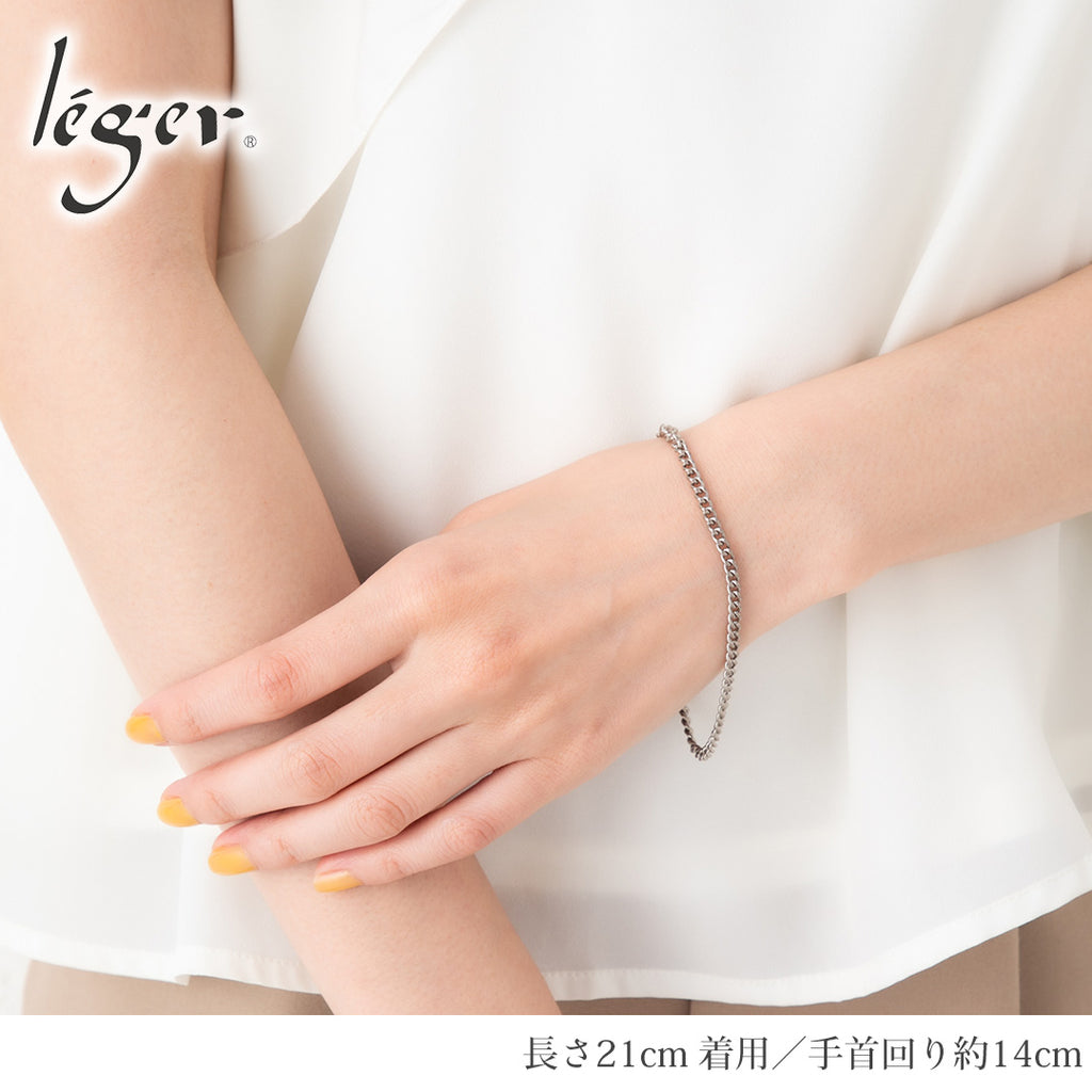 純チタン ブレスレット 21cm 〜 25cm キヘイ （ 喜平 ） 3.5mm幅 DV21F