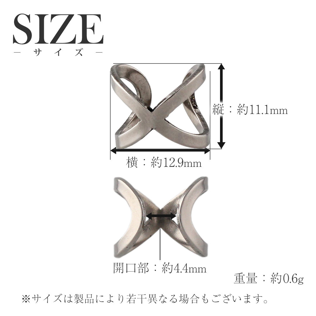 純チタン イヤーカフ クロス 片耳用 ECF009