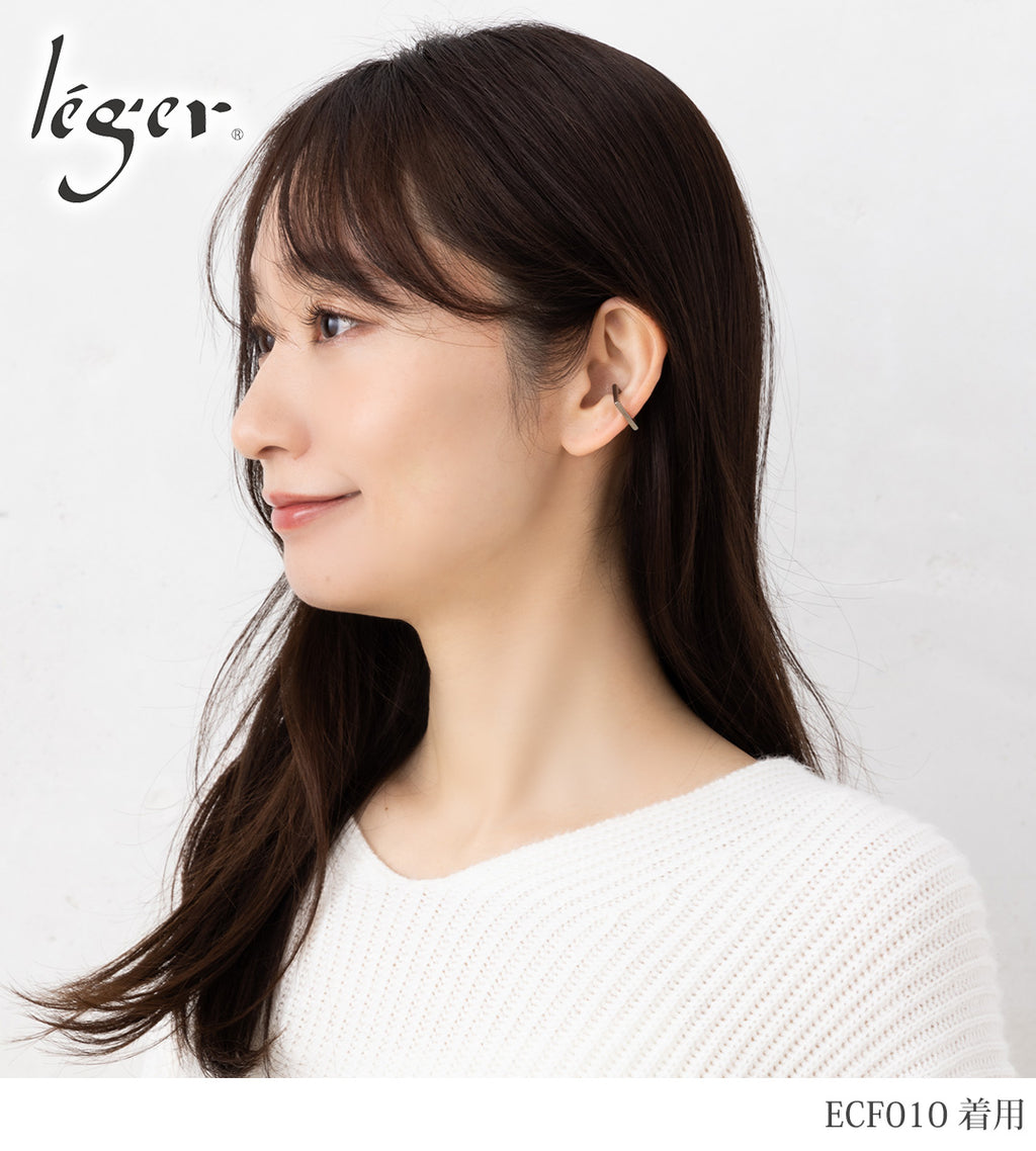 純チタン イヤーカフ  スクエア 1.9mm幅 片耳用 ECF010