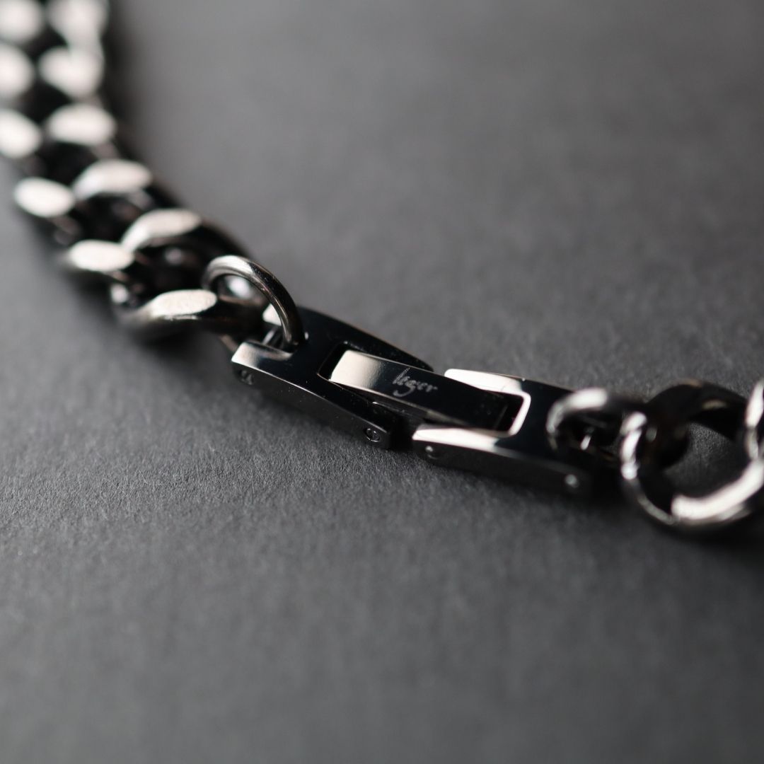 Pure Titanium Necklace Chain 50cm Curb 8.7mm Wide G50B