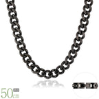 Pure Titanium Necklace Chain 50cm Curb 8.7mm Wide G50B