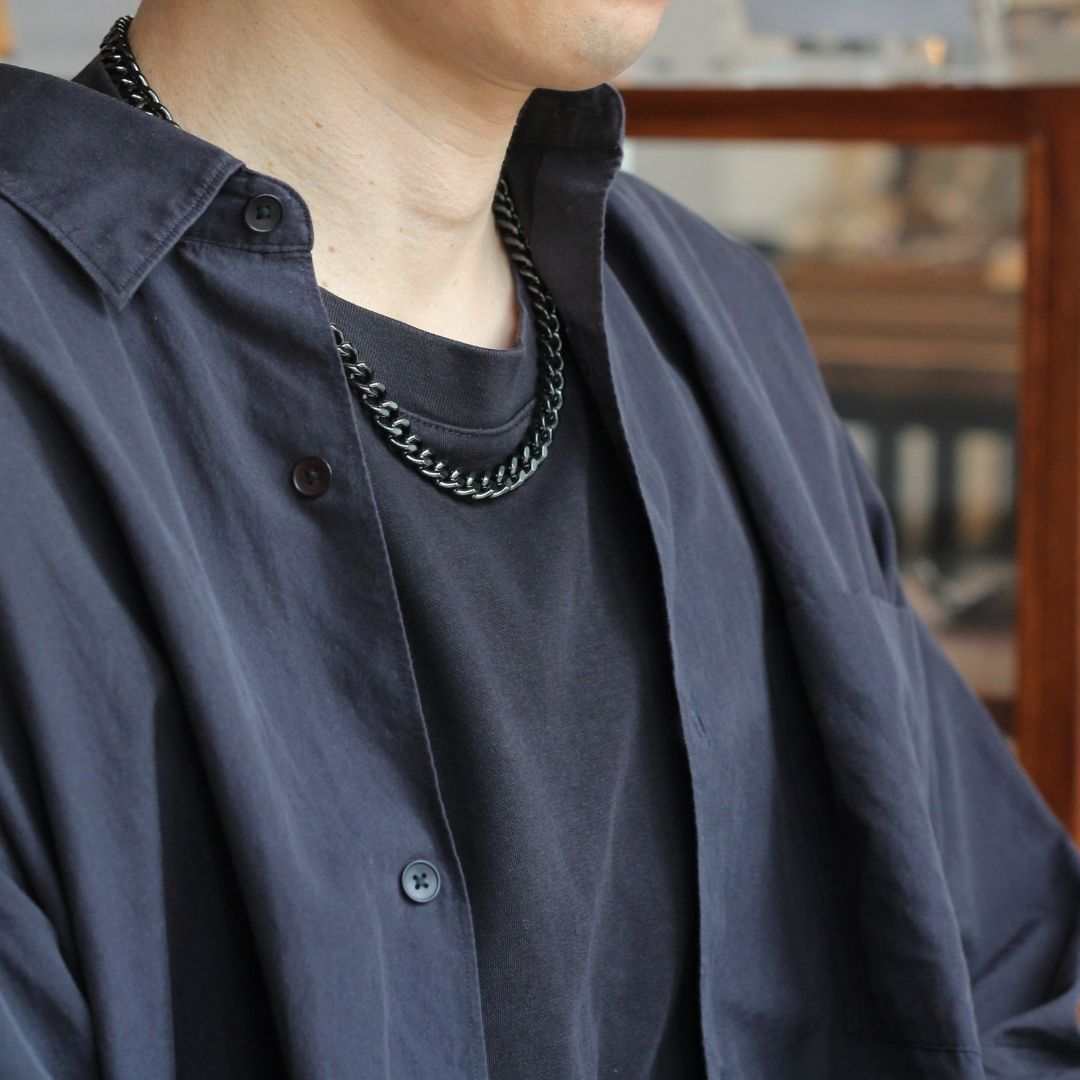 Pure Titanium Necklace Chain 50cm Curb 8.7mm Wide G50B