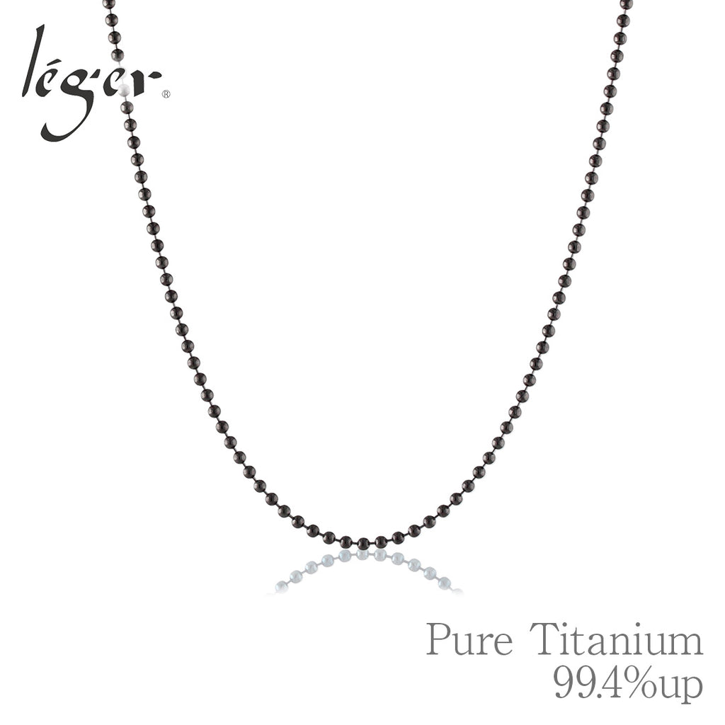 Pure Titanium Necklace Chain Ball Necklace IP Gray Φ1.5mm 45cm I45GF