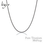Pure Titanium Necklace Chain Ball Necklace IP Gray Φ1.5mm 45cm I45GF