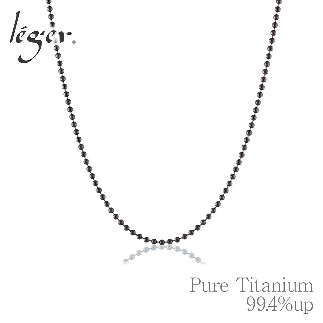 純チタン ネックレス チェーン ボールネックレス IPグレー Φ1.5mm 45cm I45GF