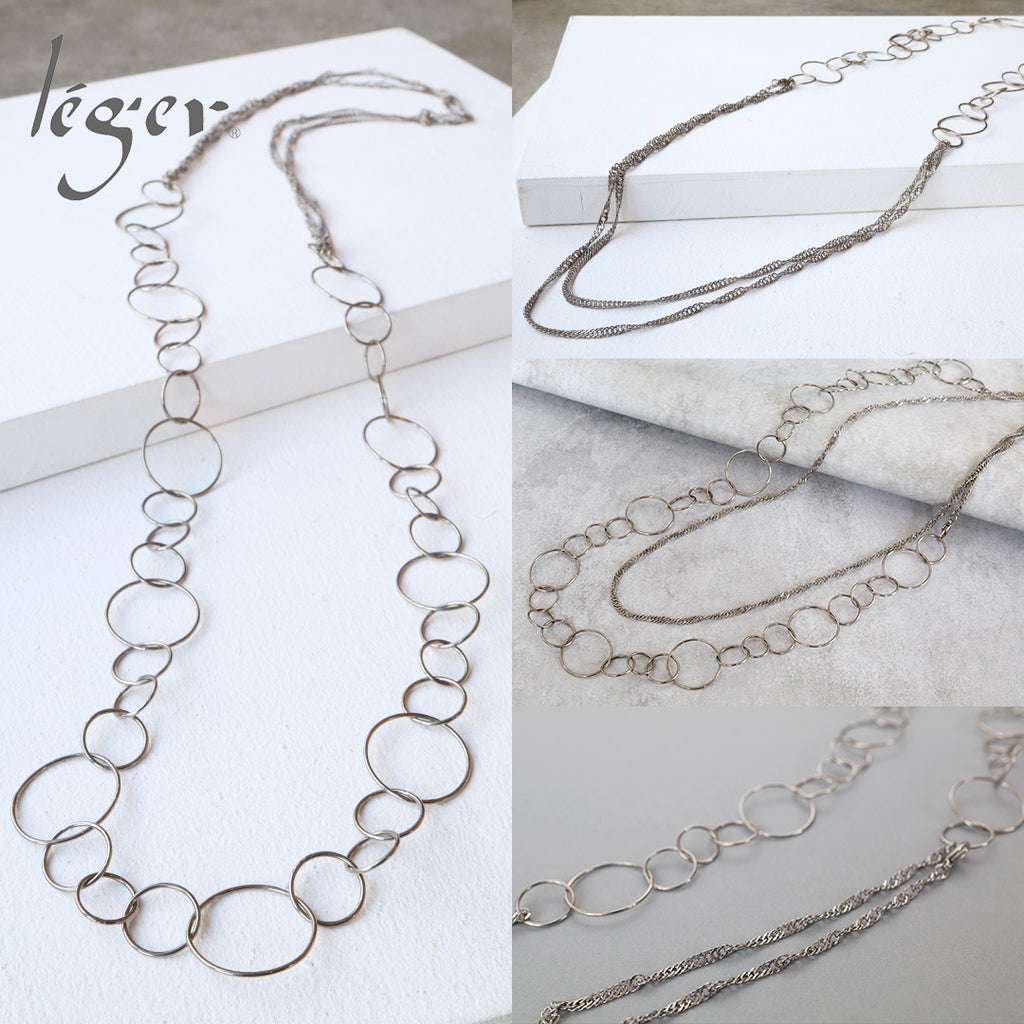 純チタン ネックレス エーテルバブルチェーンネックレス 130cm  N008