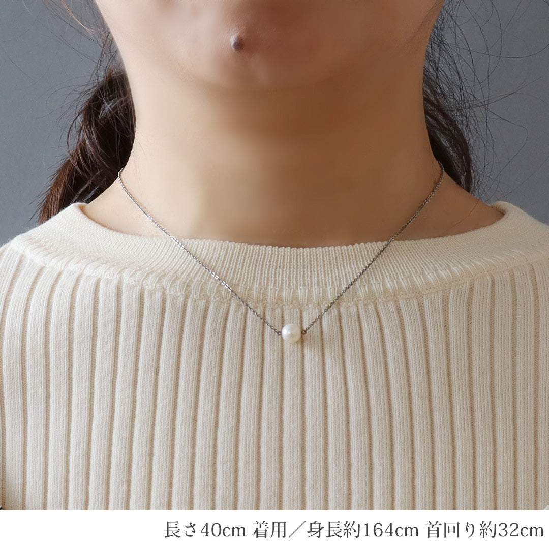 純チタン パール ネックレス 40cm NN006