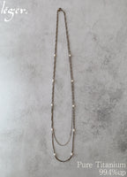 純チタン ステーションパールネックレス 75cm NN009