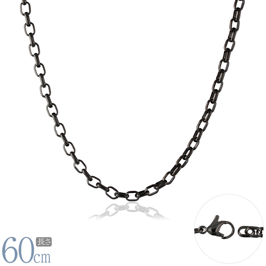 Pure Titanium Necklace Chain 50cm Oval 4.0mm Width O50F