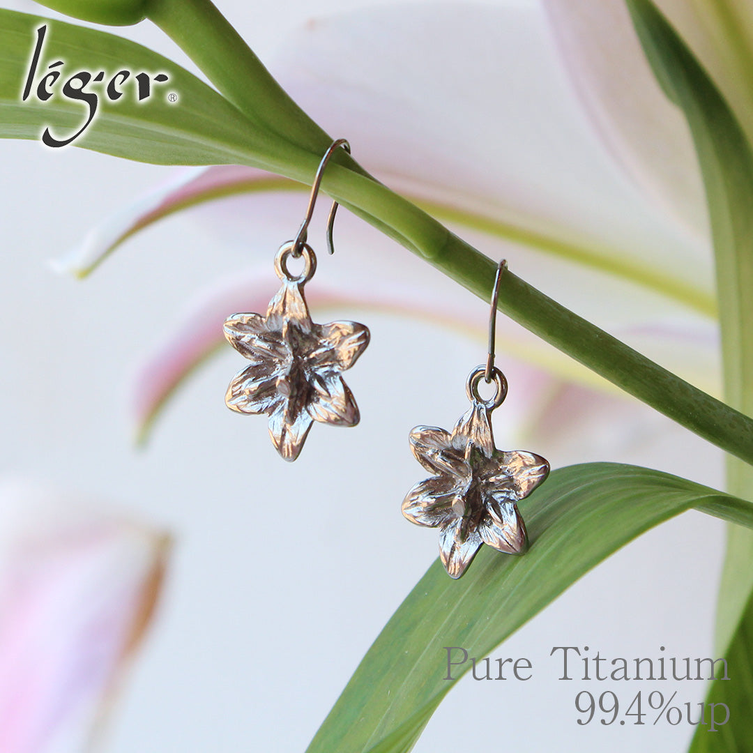 純チタン ピアス リリー フック 6mm PF311pair