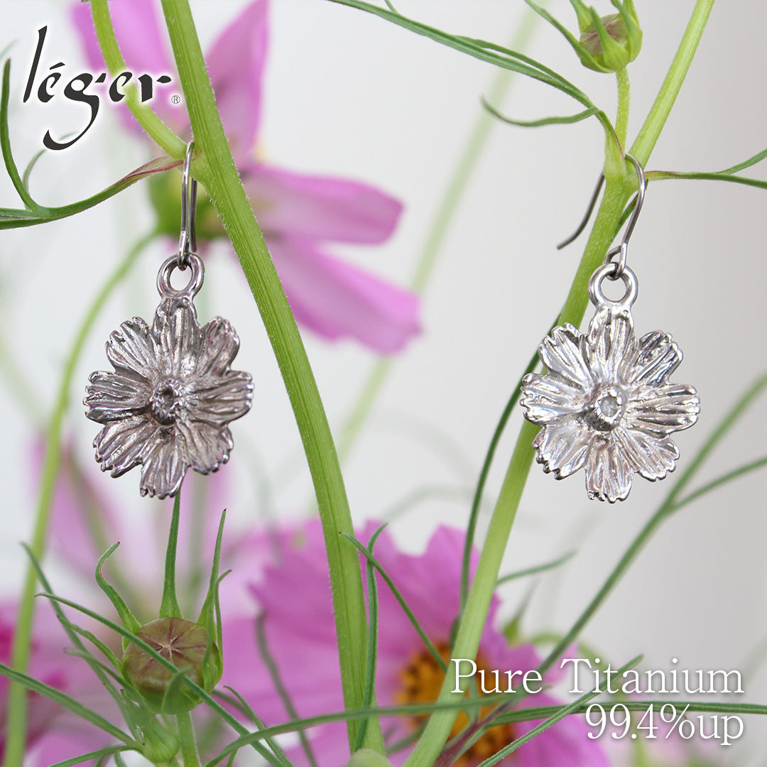 純チタン ピアス コスモス フック 6mm PF315pair