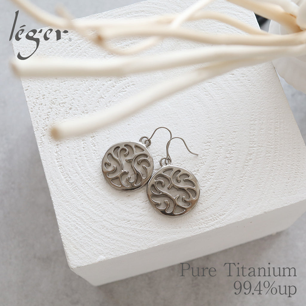 純チタン ピアス スワール フック 6mm PF317pair