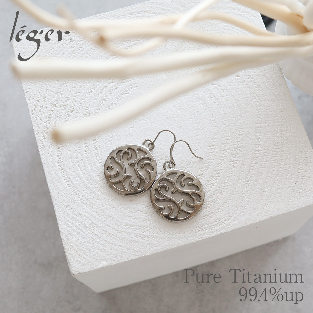 純チタン ピアス スワール フック 6mm PF317pair