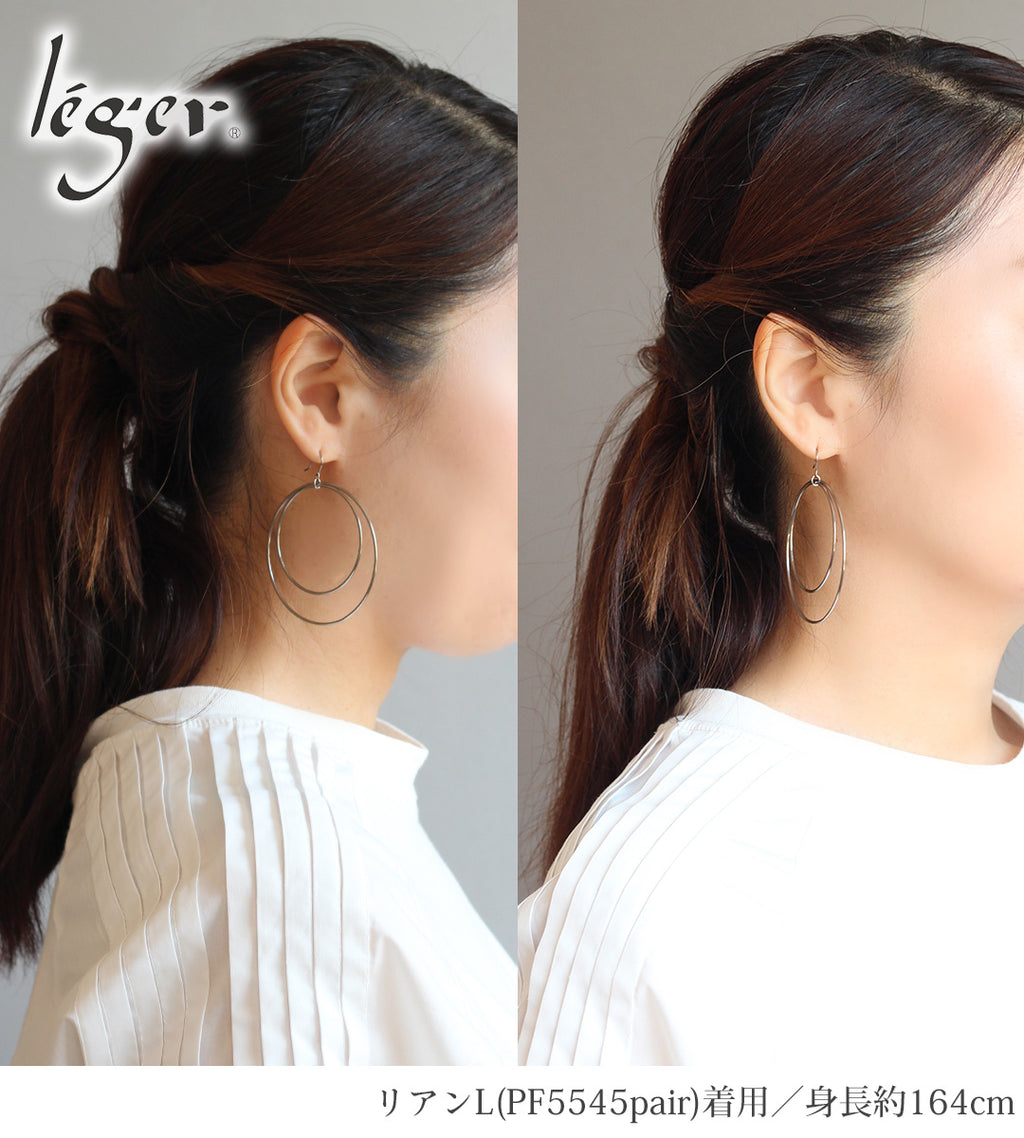 純チタンフープピアス（フック） リアン L PF5545pair