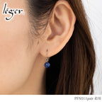 純チタン ピアス ラピスラズリ ラウンドカット 6mm 両耳 フック PFN011pair