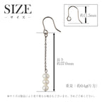 純チタン ピアス パールチェーン 両耳 フック PFN023pair