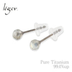 純チタン ピアス ラブラドライド PN009pair ポスト ラウンドカット 4mm 両耳