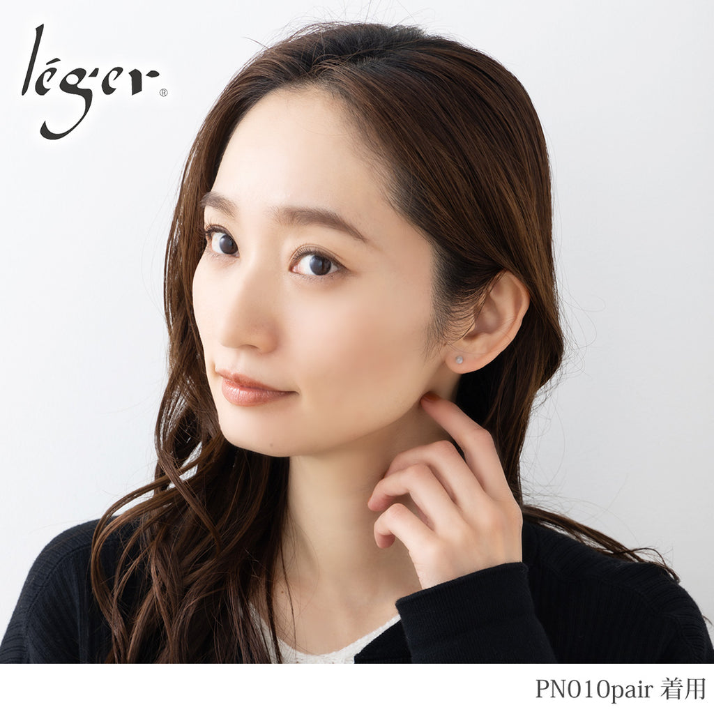 純チタン ピアス ホワイトムーンストーン PN010pair ポスト ラウンドカット 4mm 両耳