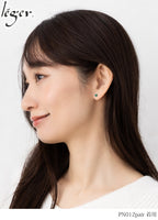純チタン ピアス グリーンオニキス ポスト ラウンドカット 4mm 両耳 PN012pair