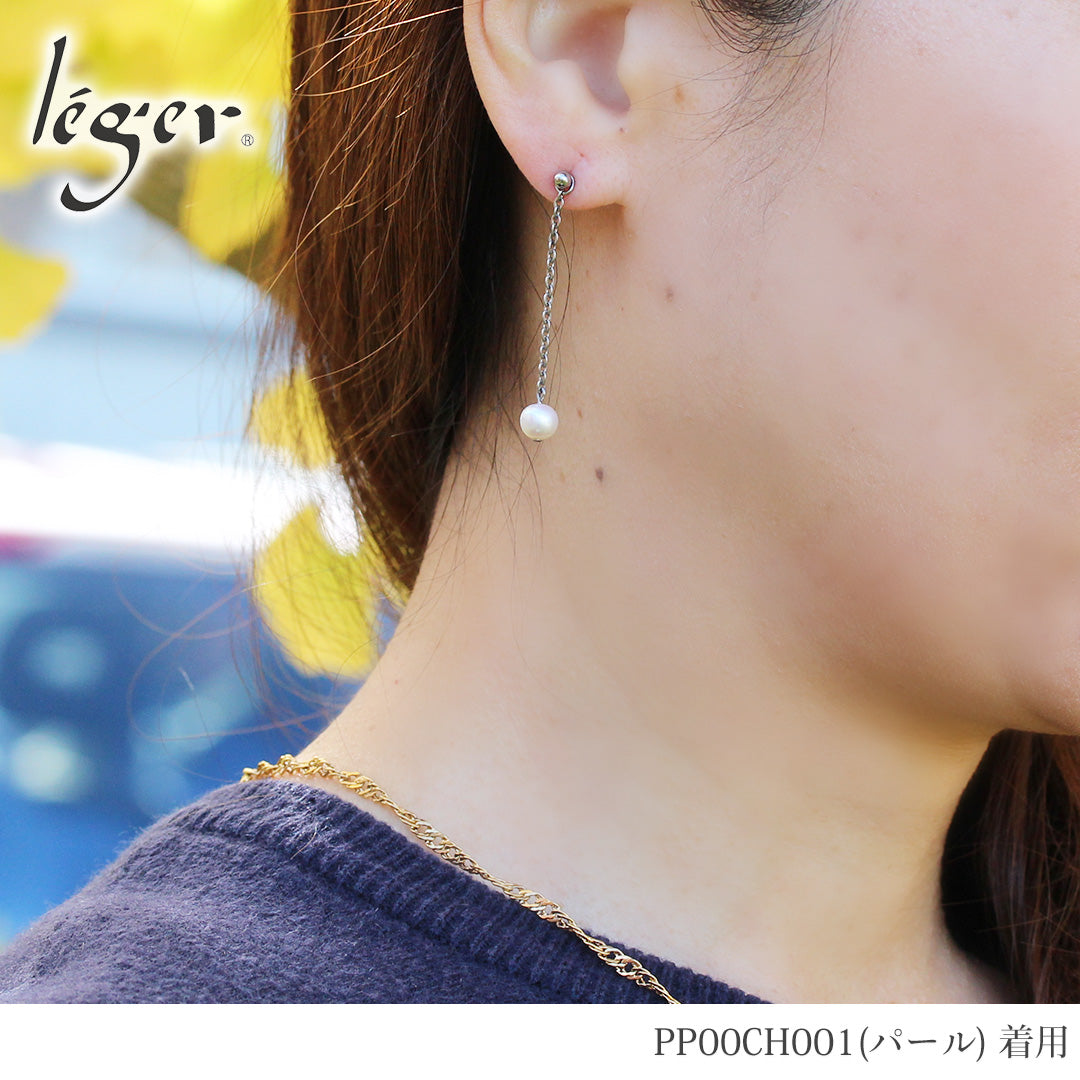 純チタン ピアス 丸玉 3mm ピアスチャーム付き 両耳 PP00CH001pair