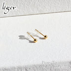 純チタンピアス（ポスト） 丸玉 3mm ゴールド PP00GLpair