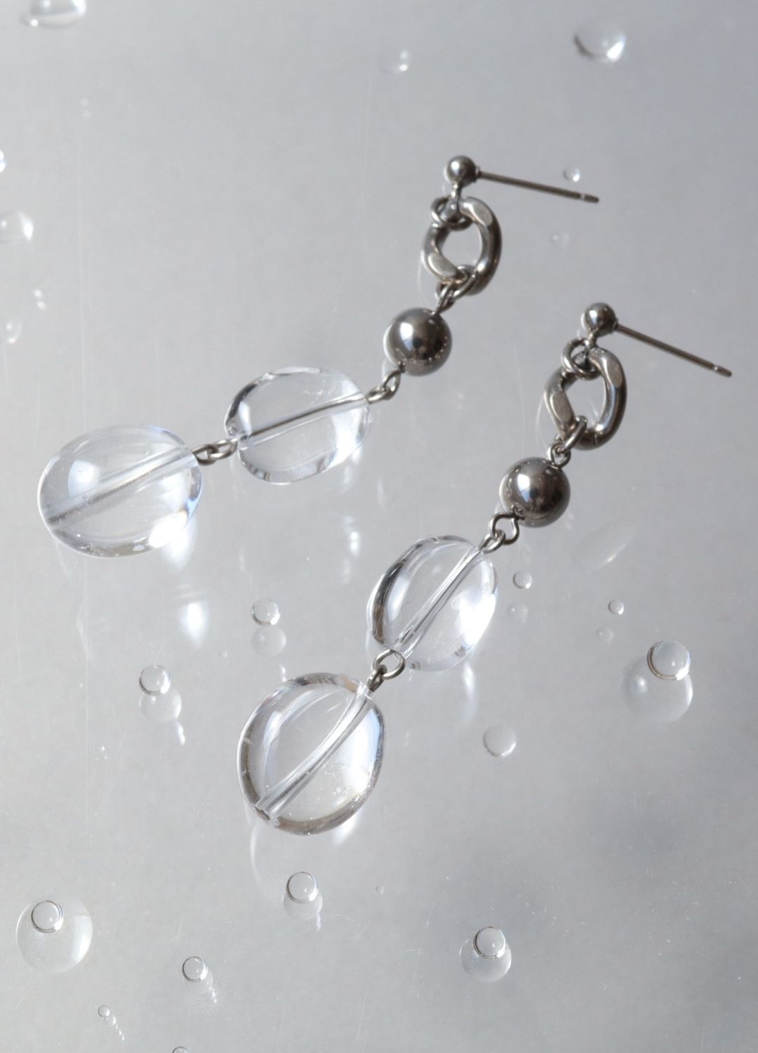 純チタン ピアス プリズムリンク03 ポスト 7mm 両耳 PP319pair
